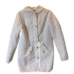 Cavalini Original Women's Hooded Jacket Windbreaker Ladies Ivory White Size M